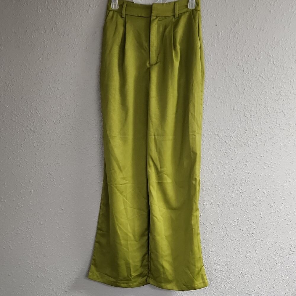 SHEIN Women's Lime Green Dress Pants
